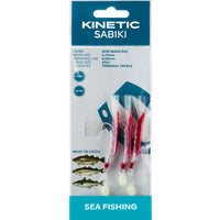 Kinetic Sabiki Mini Makk Sea Rig 5/0 | Red/Silver