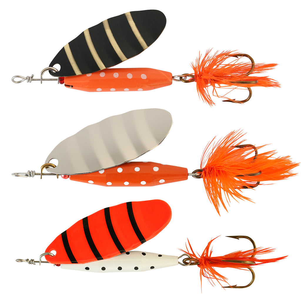 Abu Garcia Droppen LF Trout Spinner Lure 3-Pack – 4g-12g – Sinking Multi-Colored