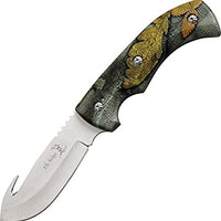 Elk Ridge Fixed Blade Hunting Knife with Guthook - 8.75" - Forest Camo