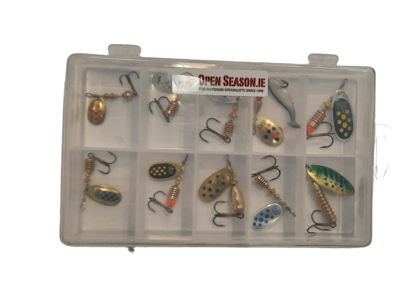 Mapso Assorted Multi-Pack 10 Spinning Lures in Tackle Box - Fishing Tackle Online at OpenSeason.ie