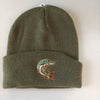 Beechfield Knit Beanie with Pike Motif Olive Green