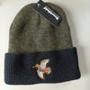 Beechfield Knit Beanie with Woodcock Motif Olive Marl Black
