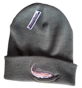 Beecfield Knit Beanie Cap with Trout & Fly Motif Olive