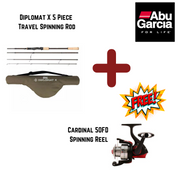 Abu Garcia Diplomat X 5 Piece Travel Spinning Rod *FREE REEL & DELIVERY*