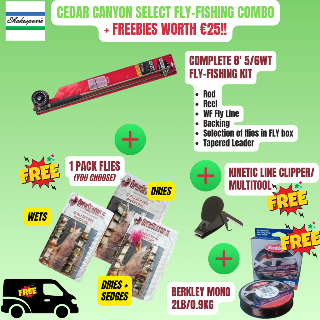 cedar canyon fly reel Shakespeare Cedar Canyon Fly Combo+€25 of FREEBIES | OpenSeason.ie