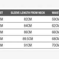 DAM Camovision Thermal Fishing Suit Size Chart