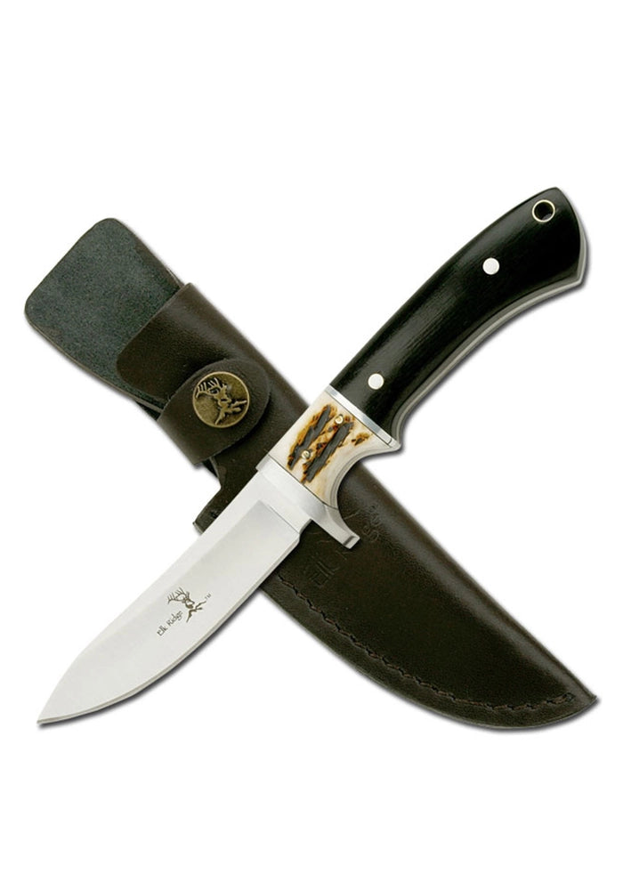Elk Ridge Fixed Blade Bone & Wood Handle Hunting Knife - 8.5"