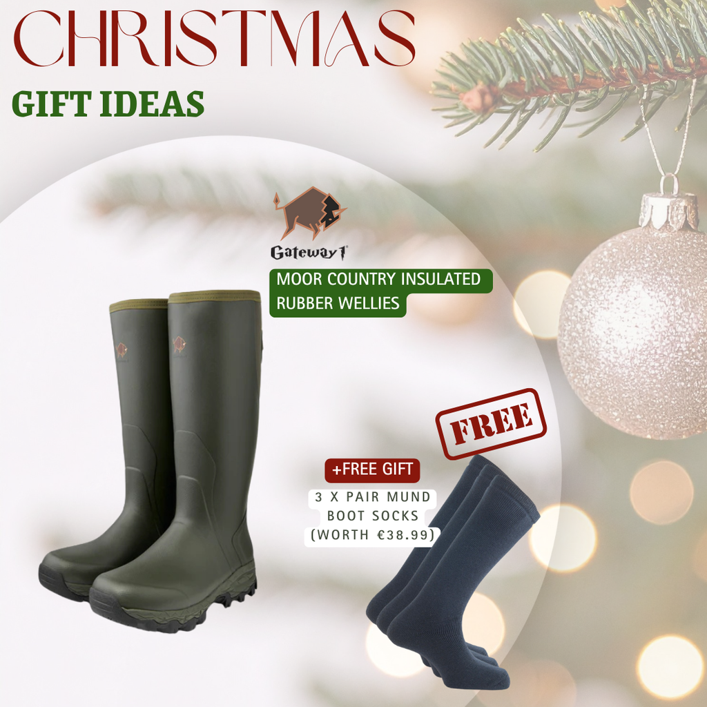 Gateway Moor Country Insulated Rubber Wellington Boots+3 FREE Socks
