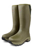 Pair of Olive Green Gateway Pro Shooter Neoprene-Lined Rubber Wellington Boots