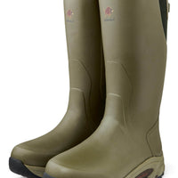 Pair of Olive Green Gateway Pro Shooter Neoprene-Lined Rubber Wellington Boots