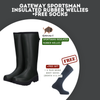 Gateway Sportsman Insulated Rubber Wellies+FREE Socks!