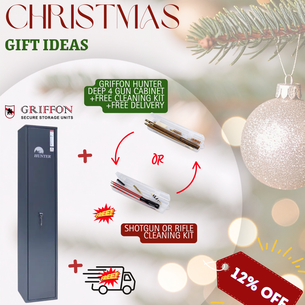 Griffon Hunter Extra-Deep 4 Gun Cabinet *FREE Cleaning Kit+Delivery