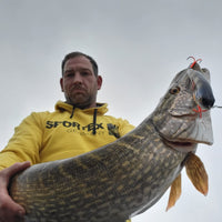 Patrick from Open Season with Pike caught on Lough Derg using Forge of Lures Rolf Sinking Jerkbait Pike Lure