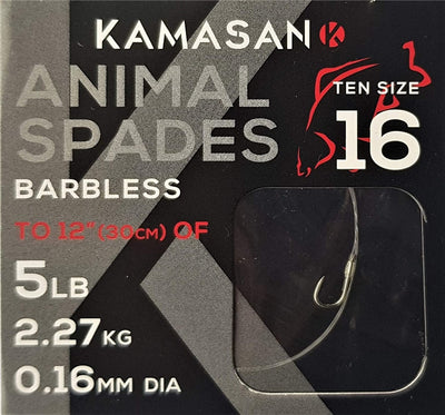 Kamasan Animal Barbless Xtra Strong Pre-Tied Hooks to Nylon