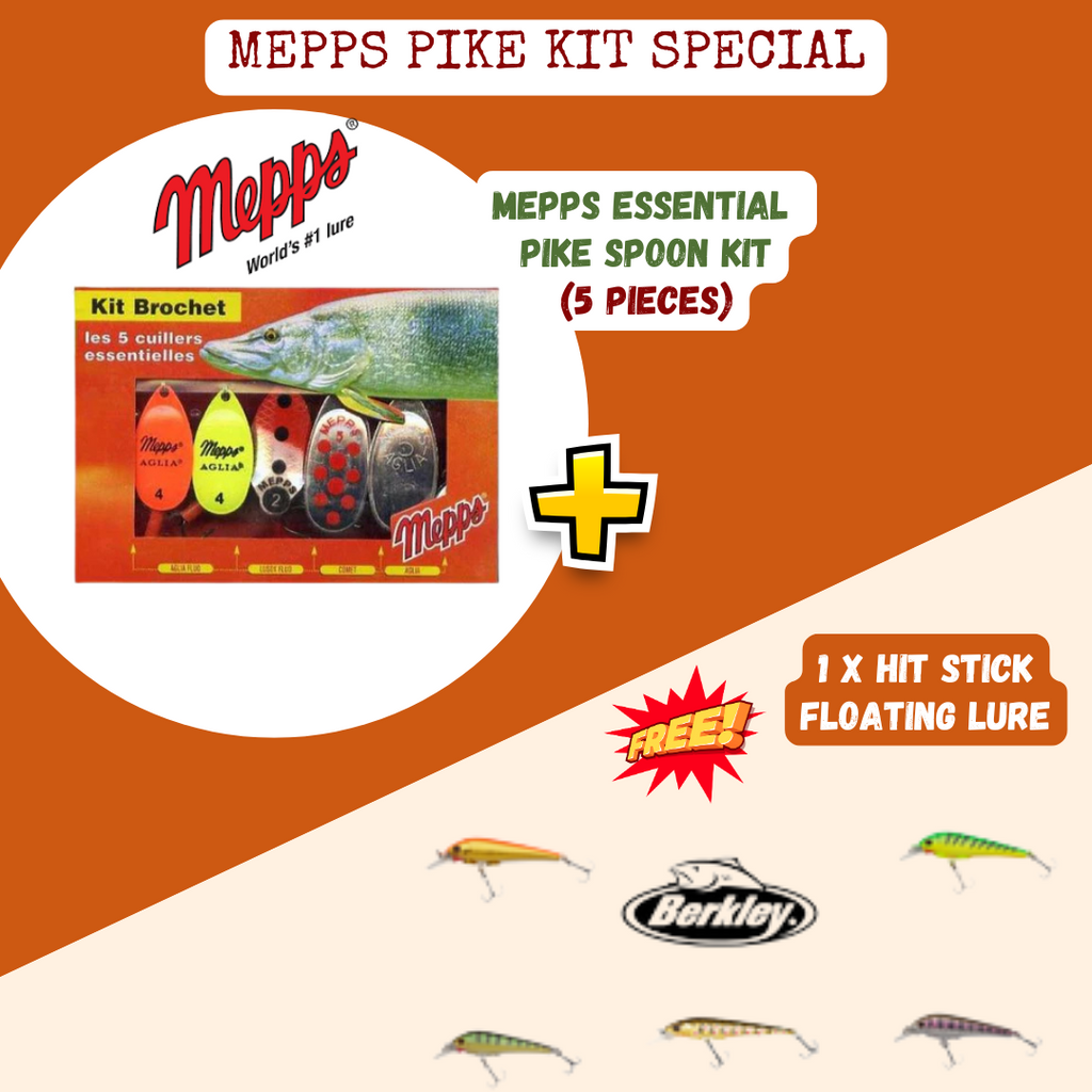 Mepps Essential Pike Spinner Kit 5 Pack+FREE LURE
