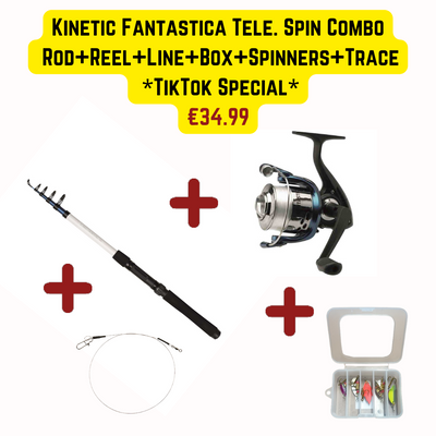 Kinetic Fantastica CC Telescopic Rod+Reel+Line+Spinners Combo