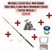 Mitchell Catch Tele Spin Rod+Reel+Line+Spinners+Box+Trace Combo *TikTok Special*