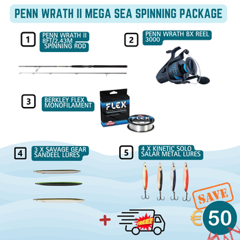 PENN Wrath II Mega Sea Spinning Package