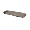 A Prologic Element Comfort 4-Season Sleeping Bag in olive green color, laid out flat and extended.