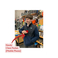 Ridgeline Hybrid Fleece Navy & Black Mobile Phone Pocket View on Model