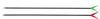 Three long black fishing bank sticks with coloured rod rests