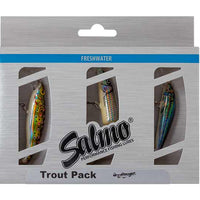 Salmo Trout 3 Pack fishing lures in packaging on a white background