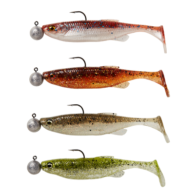 Savage Gear Fat Minnow Ready-To-Fish Rigged T-Tail Lure Clearwater Mix