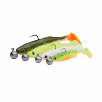 Savage Gear Fat Minnow Ready-To-Fish Rigged T-Tail Lure Darkwater Mix Side View