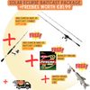 Promotional graphic for a 'Solar Eclipse Baitcast Package' showing multiple fishing items: two Abu Garcia Max SX baitcast combos, a box of Berkley FireLine Braid, a Mapso Redder perch/pike lure, and a shipping icon with 'FREE!'. The text states '+FREEBIES WORTH €81.