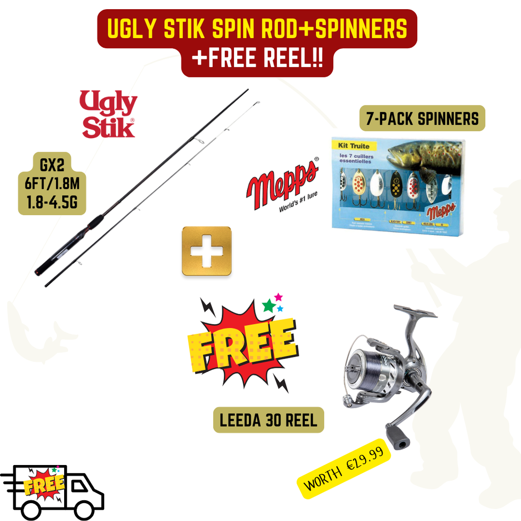 6ft light ugly stik gx2 Buy Ugly Stik GX2 Spin Rod+Lures+FREE REEL | OpenSeason.ie Tackle Shop