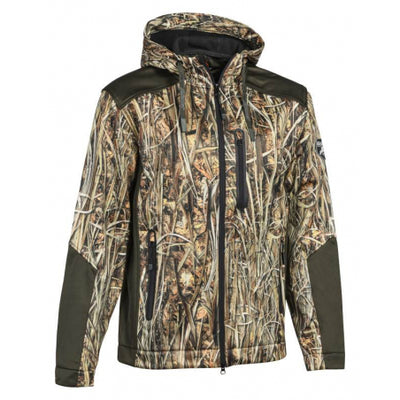 Verney-Carron Pro Hunt Camouflage jacket with a hood on a white background
