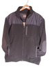 Gray jacket on a hanger against a white background