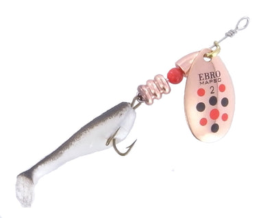 Mapso Ebro Minnow Spinning Lure - Copper Spoon with Red Black Dots - OpenSeason.ie Irish Online Fishing Tackle Shop