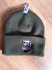 Beechfield Olive Hunting Beanie Cap with Embroidered Black Labrador Motif
