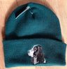 Beechfield Hunting Beanie Cap with Embroidered Black & White Springer Spaniel Motif