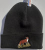 Beechfield Hunting Beanie Cap with Embroidered Standing Fox Motif Black