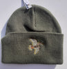 Beechfield Hunting Beanie Cap with Embroidered Woodcock Motif Olive