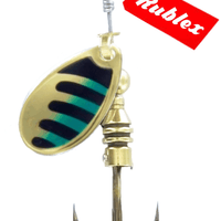 Rublex Celta Trout Spinner Lure - Gold Green Black - Size 1 - OpenSeason.ie - Irish Online Fishing Tackle Shop