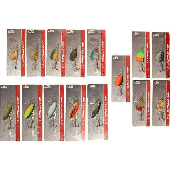 Abu Garcia 15 Pack Assorted Spinning Lure 9g, 12g & 14g | OpenSeason.ie Abu Garcia 15 Pack Assorted Spinning Lure 9g, 12g & 14g | OpenSeason.ie