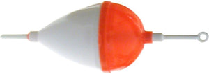 Traditional Pear-Shaped Red & White Fishing Float