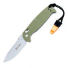 Ganzo G7412 WS Olive Folding Hunting Knife with Whistle | OpenSeason.ie