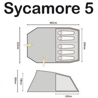 OpenSeason.ie Camping Experts - Sycamore 5 Man Easy Pitch Tent Interior Configuration