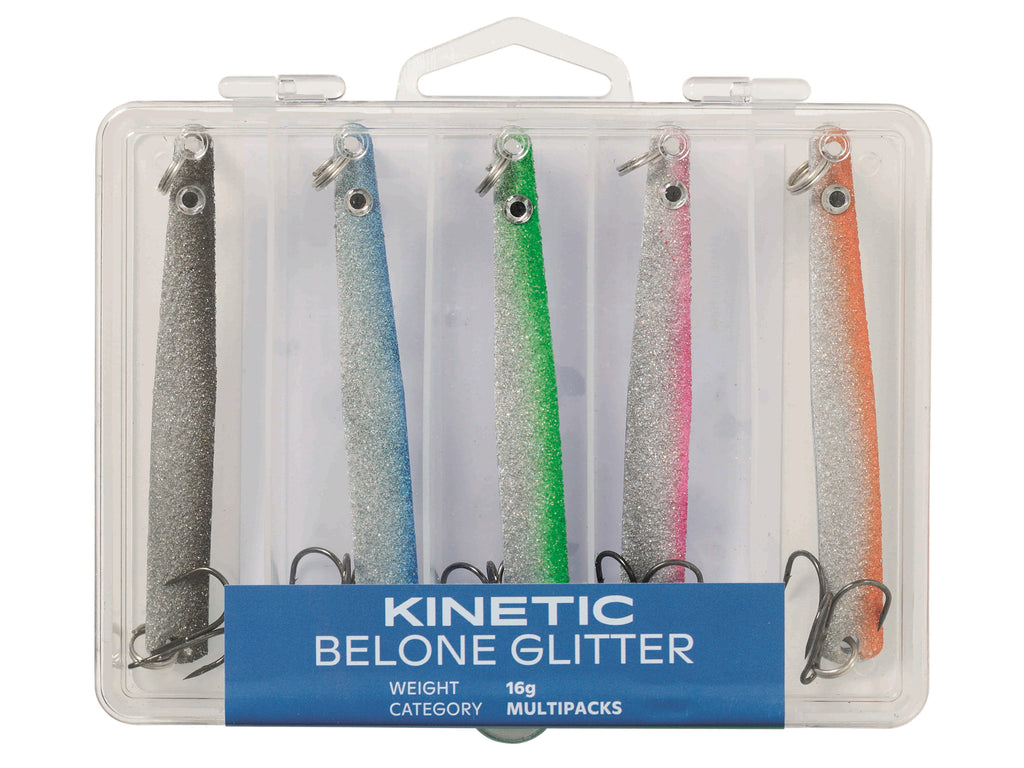 Kinetic Belone Glitter Sandeel Sea Fishing Lures 5 Pack - OpenSeason.ie Irish-Owned Fishing Tackle & Outdoor Shop - Nenagh, Co. Tipperary