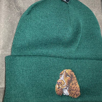 Beechfield Hunting Beanie Cap with Embroidered Brown & White Springer Spaniel Motif