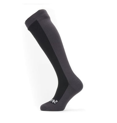 Sealskinz Waterproof Knee-Length Sock - Breathable & Insulated Black/Grey