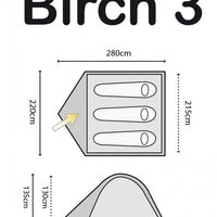 Highlander Birch 3 Man Easy-Pitch Tent Interior Configuration