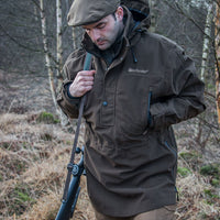 Deerhunter Pro Gamekeeper Hunting Smock on Model - Peat - Waterproof & Breathable