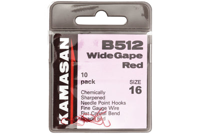 Kamasan Coarse Hooks - B512 - Wide Gape Red at OpenSeason.ie 