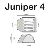 Highlander Juniper 4 Man Easy-Pitch Tent Internal View