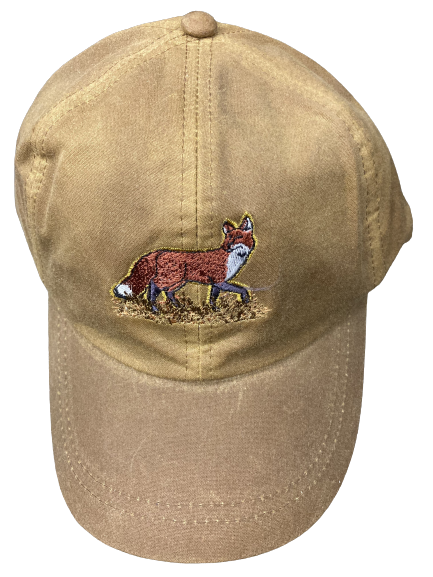 Beechfield Waxed Hunting Baseball Cap with Embroidered Standing Fox Motif